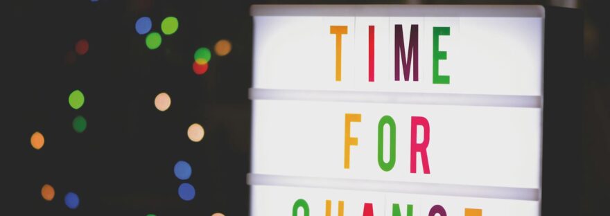 time for change sign with led light